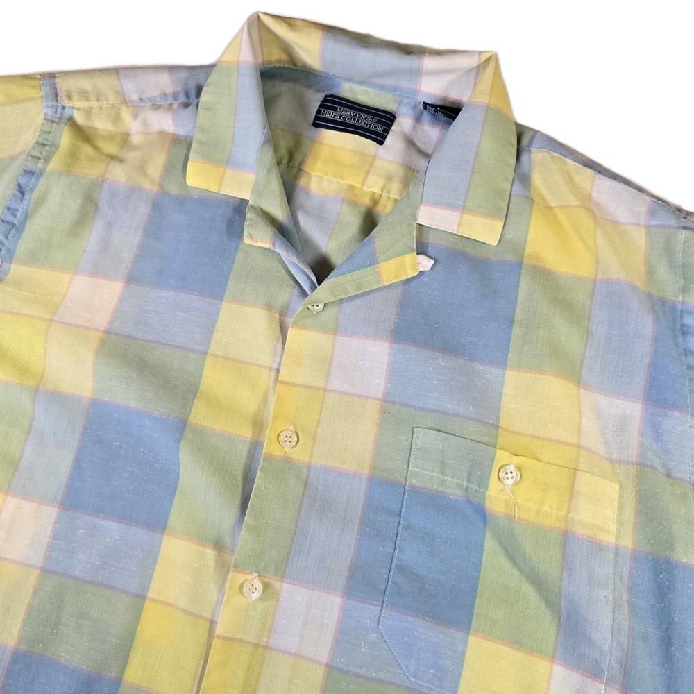 Vintage Mervyns Mens‎ Single Stitch Short Sleeve Button Down Shirt